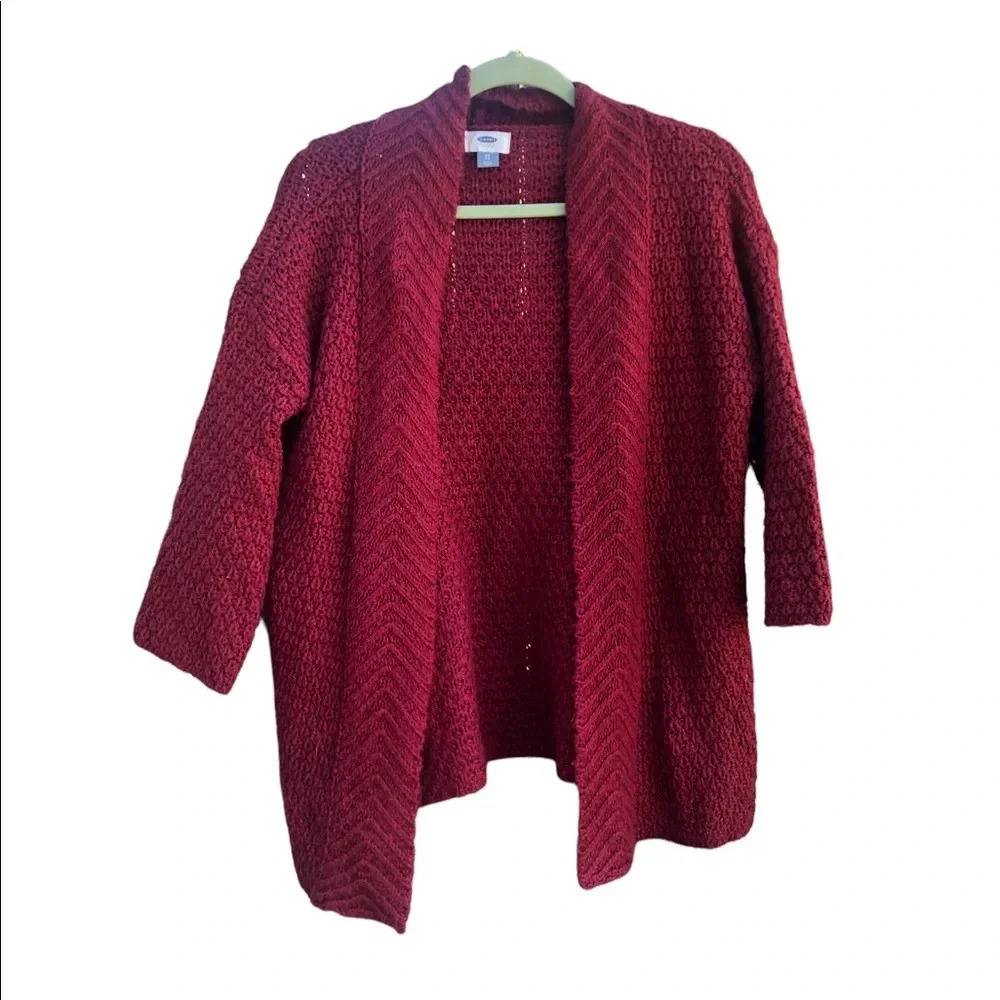 OLD NAVY CRANBERRY WOOL BLEND CARDIGAN